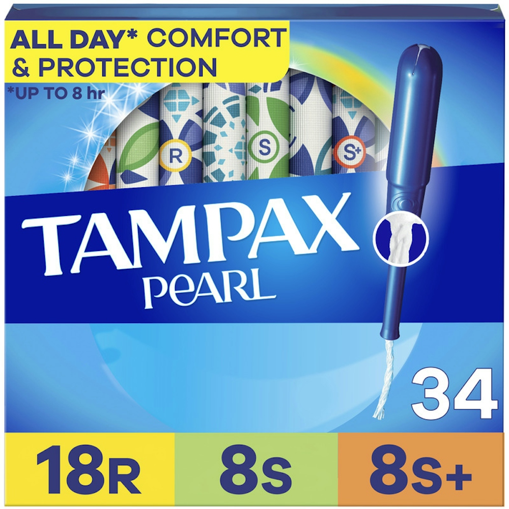 Tampax Pearl Tampons, Regular/Super/Super Plus Absorbency With LeakGuard Braid, Triple Pack, Unscented
