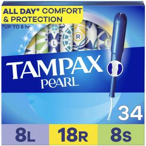 Tampax Pearl Tampons, Light/Regular/Super Absorbency With LeakGuard Braid, Triple Pack, Unscented