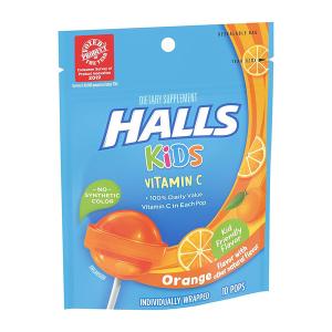 Halls Kids Vitamin C Pops, Orange Flavor