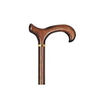 Alex Orthopedic Wood Cane With Derby Handle And Collar - Rosewood Stain