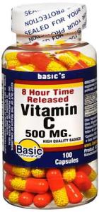Basic Vitamins 8 Hour Time Released Vitamin C 500 Mg