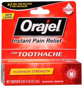 Orajel Medicated For Toothache & Gum Instant Pain Relief Liquid With 20% Benzocaine, 0.45 OZ