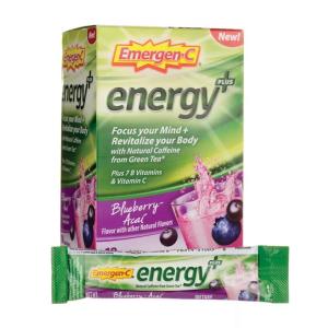 Emergen-C Energy Plus Fizzy Drink Mix Blueberry Acai