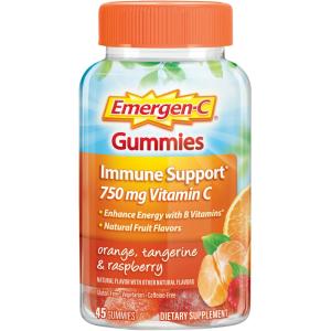 Emergen-C Immune Support Gummies With 500 Mg Vitamin Folic Acid, And B Vitamins Orange, Tangerine, Raspberry