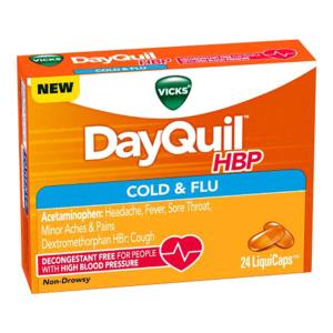 Vicks DayQuil HBP Cough Cold And Flu Relief Capsules