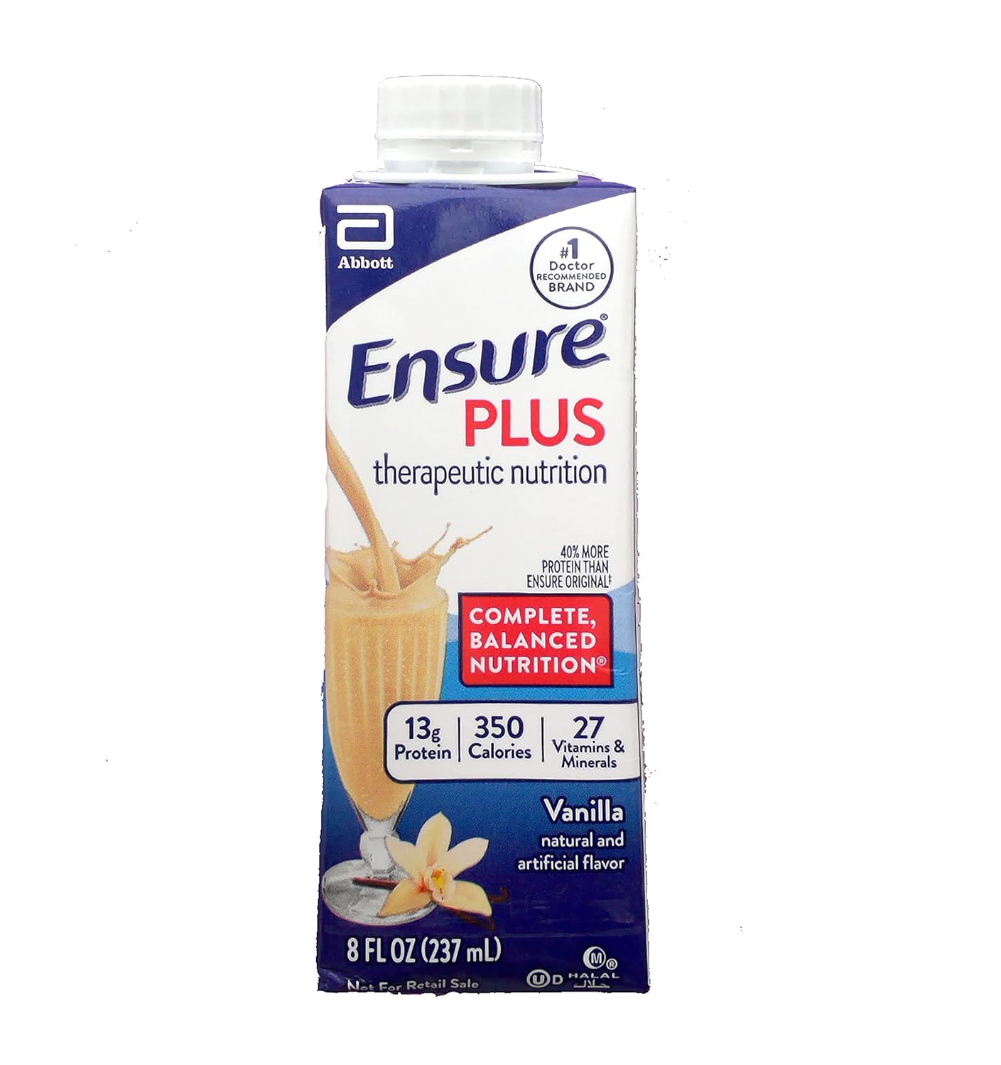 Abbott Nutrition Ensure Plus Vanilla Oral Supplement, 8 Oz. Carton 1048230