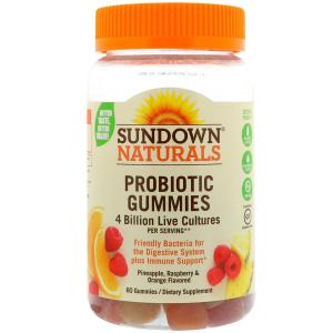 Sundown Naturals Probiotic Gummies, Pineapple Raspberry Orange