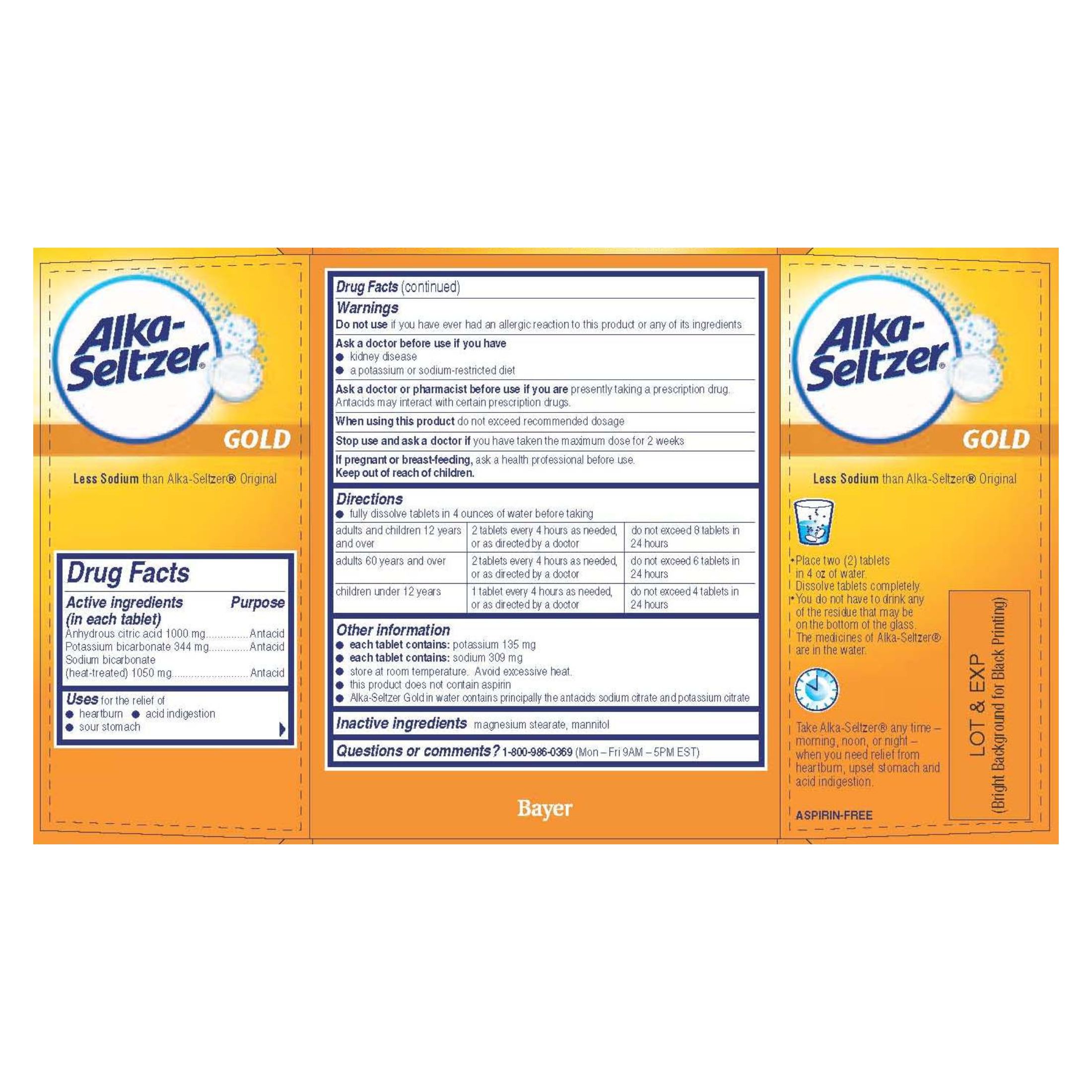 Alka-Seltzer Antacid Gold Effervescent Tablets
