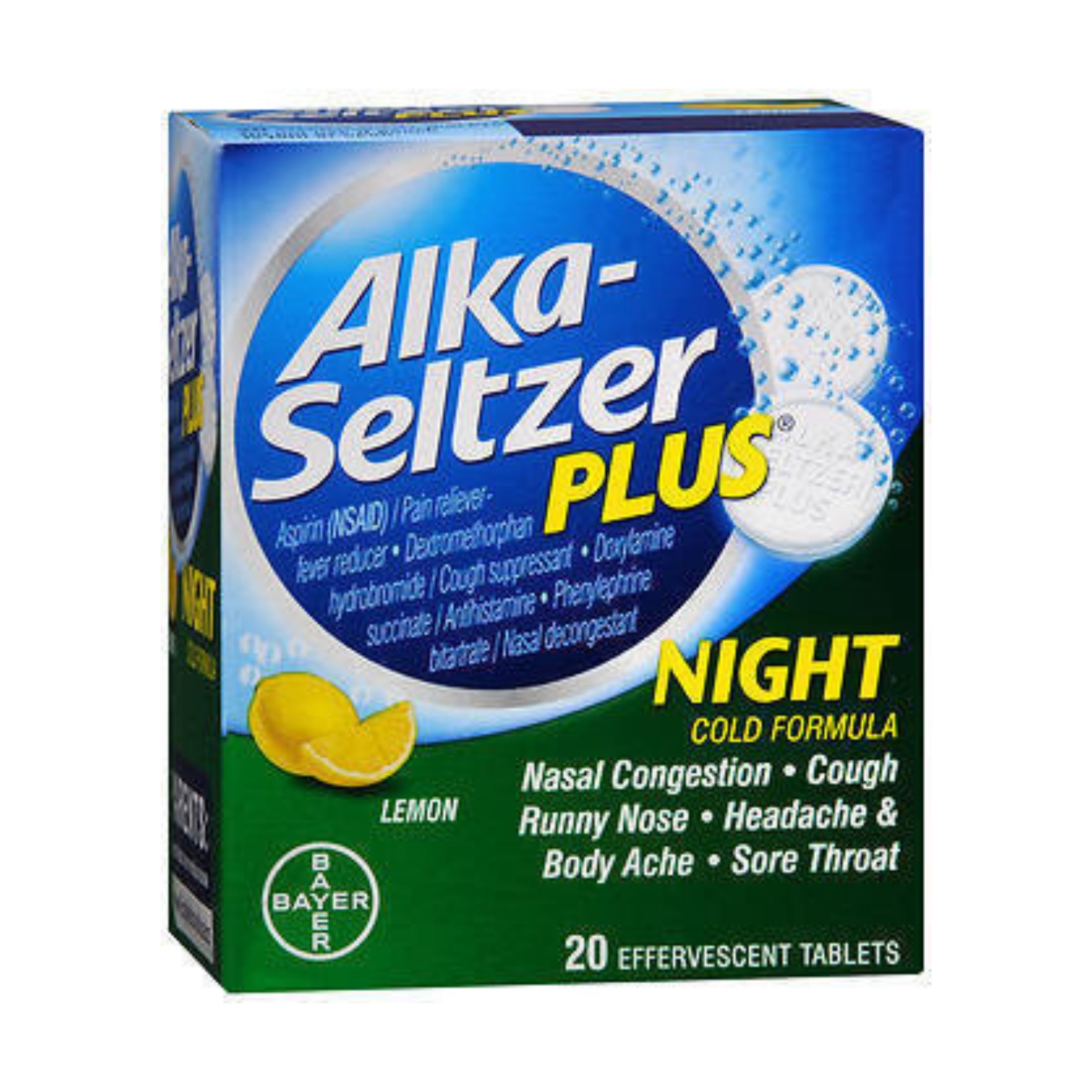 Alka-Seltzer Plus Night Cold Lemon Effervescent Tablets