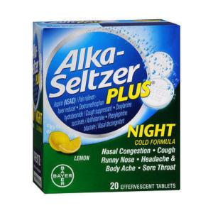 Alka-Seltzer Plus Night Cold Lemon Effervescent Tablets