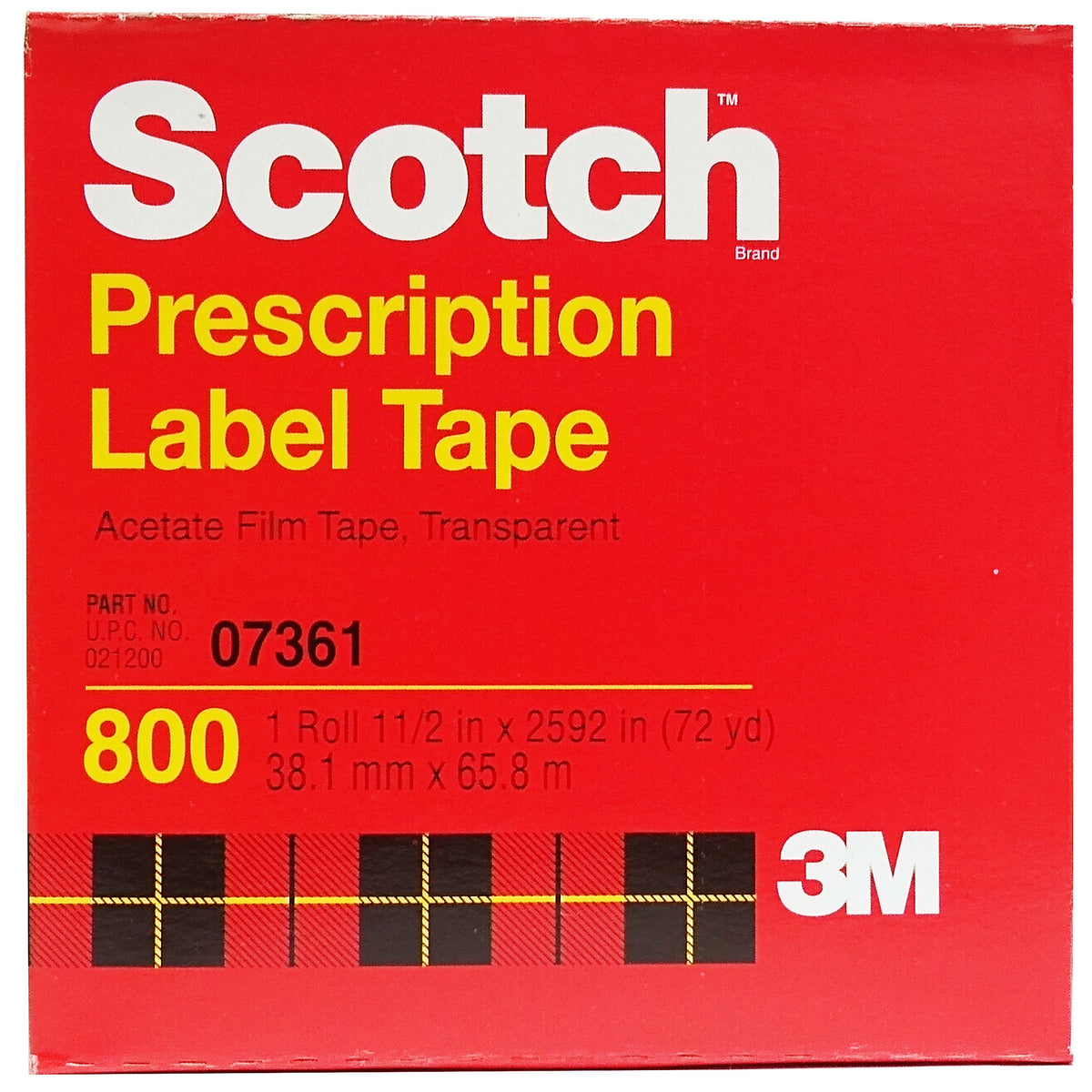 Scotch Acetate Film Prescription Label Tape Transparent,1 Roll