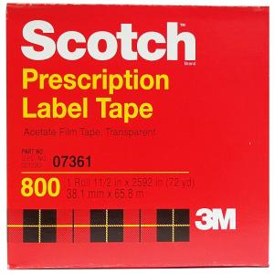 Scotch Acetate Film Prescription Label Tape Transparent,1 Roll