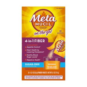 Metamucil Orange Smooth Sugar Psyllium Fiber Powder Packets