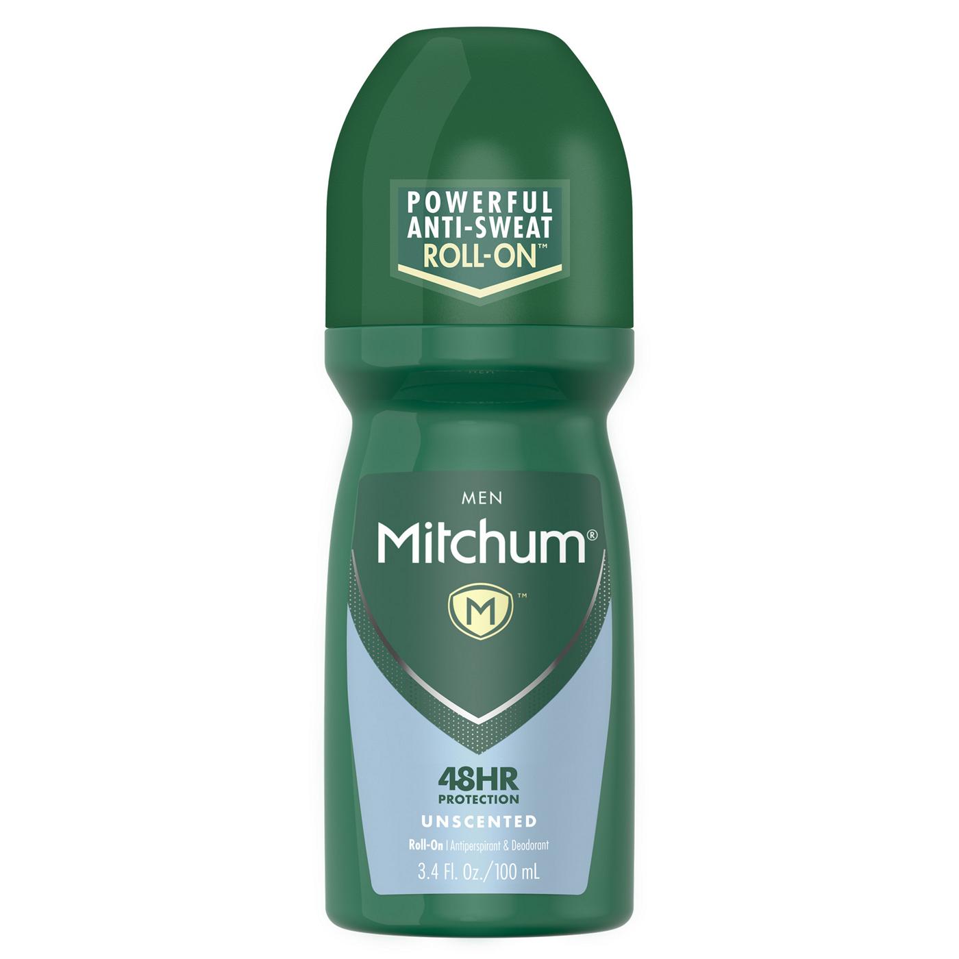 Mitchum Men Advanced Invisible Roll-On Antiperspirant & Deodorant - Unscented, 3.4 Fl Oz