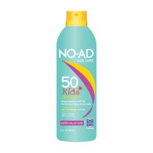 No-Ad 3 Pack - Kids Continuous Sunscreen Spray SPF 50 10 Oz