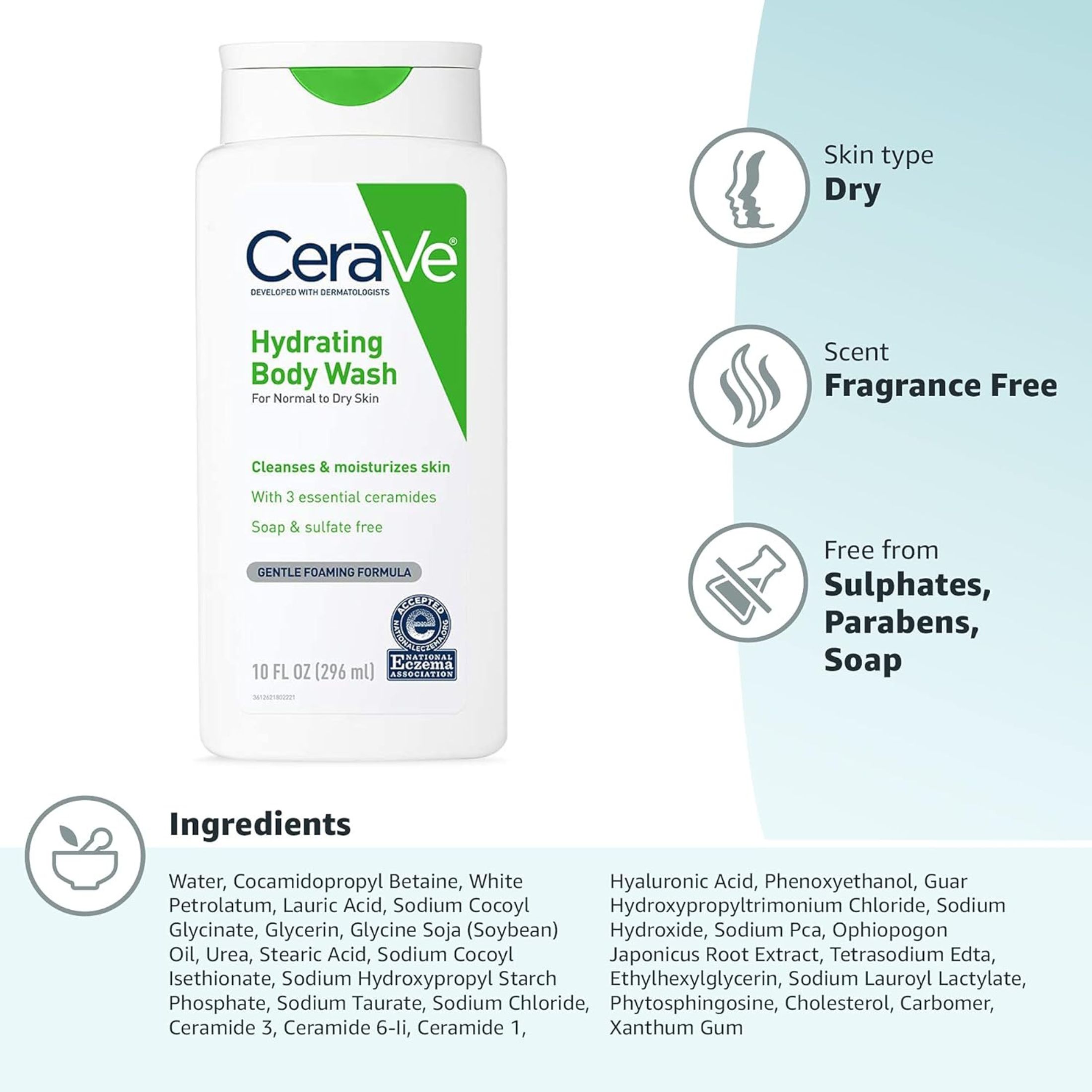 Cerave Hydrating Body Wash 10 Oz