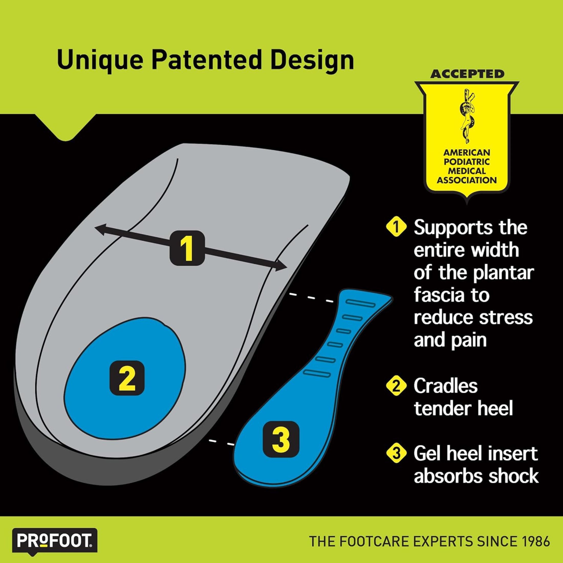 Profoot Plantar Fasciitis Insoles For Men - 1 Pair