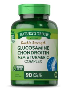 Nature's Truth Glucosamine Chondroitin MSM & Turmeric Complex Double Strength Coated Caplets 90ct