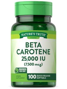 Nature's Truth Beta Carotene Vitamin, 25,000 IU, 100 Caps