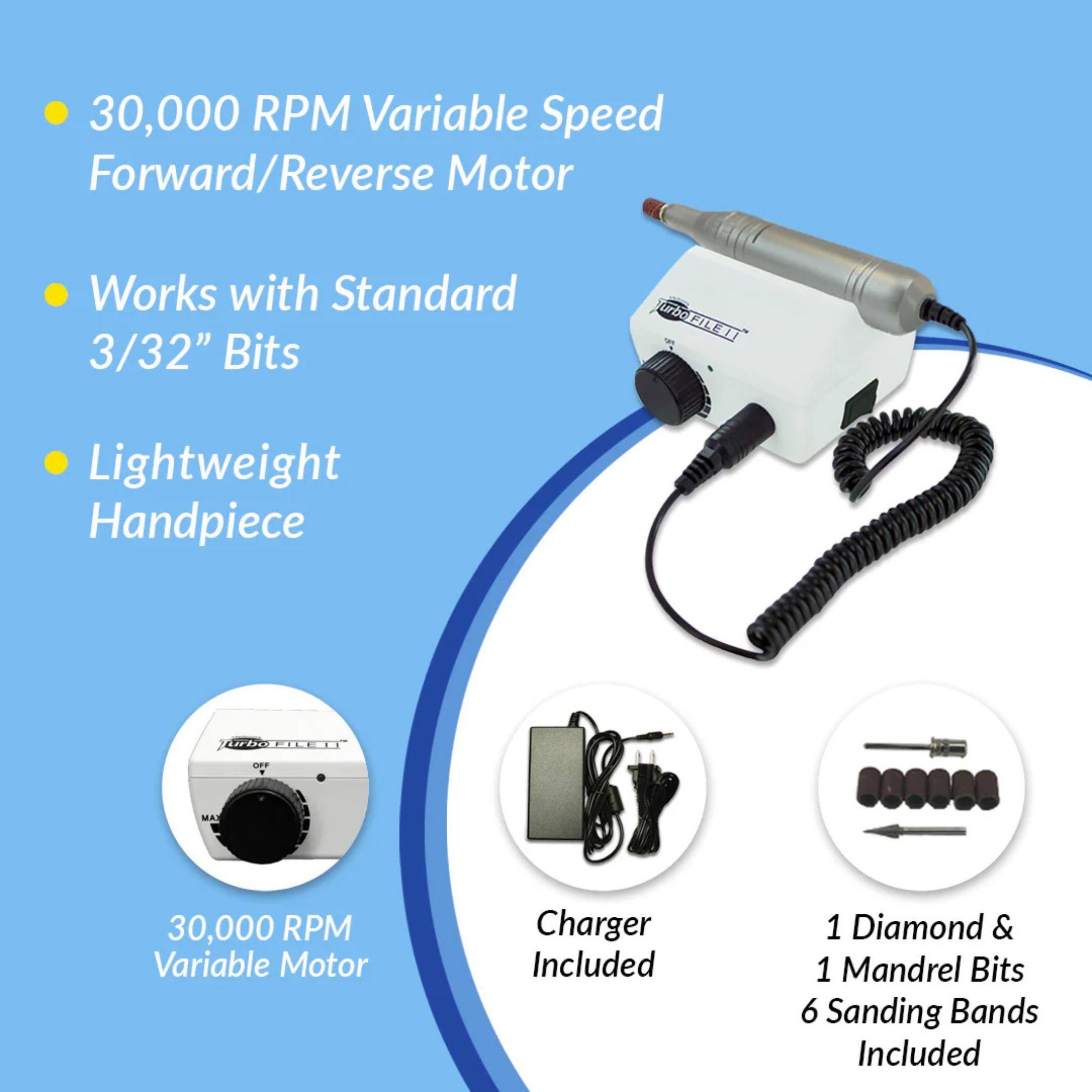 Medicool Turbo File 2 Professional Electric Nail Filing System