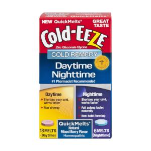 Cold-Eeze Zinc Gluconate Glycine, Daytime/Nighttime, QuickMelts, Natural Flavor Mixed Berry