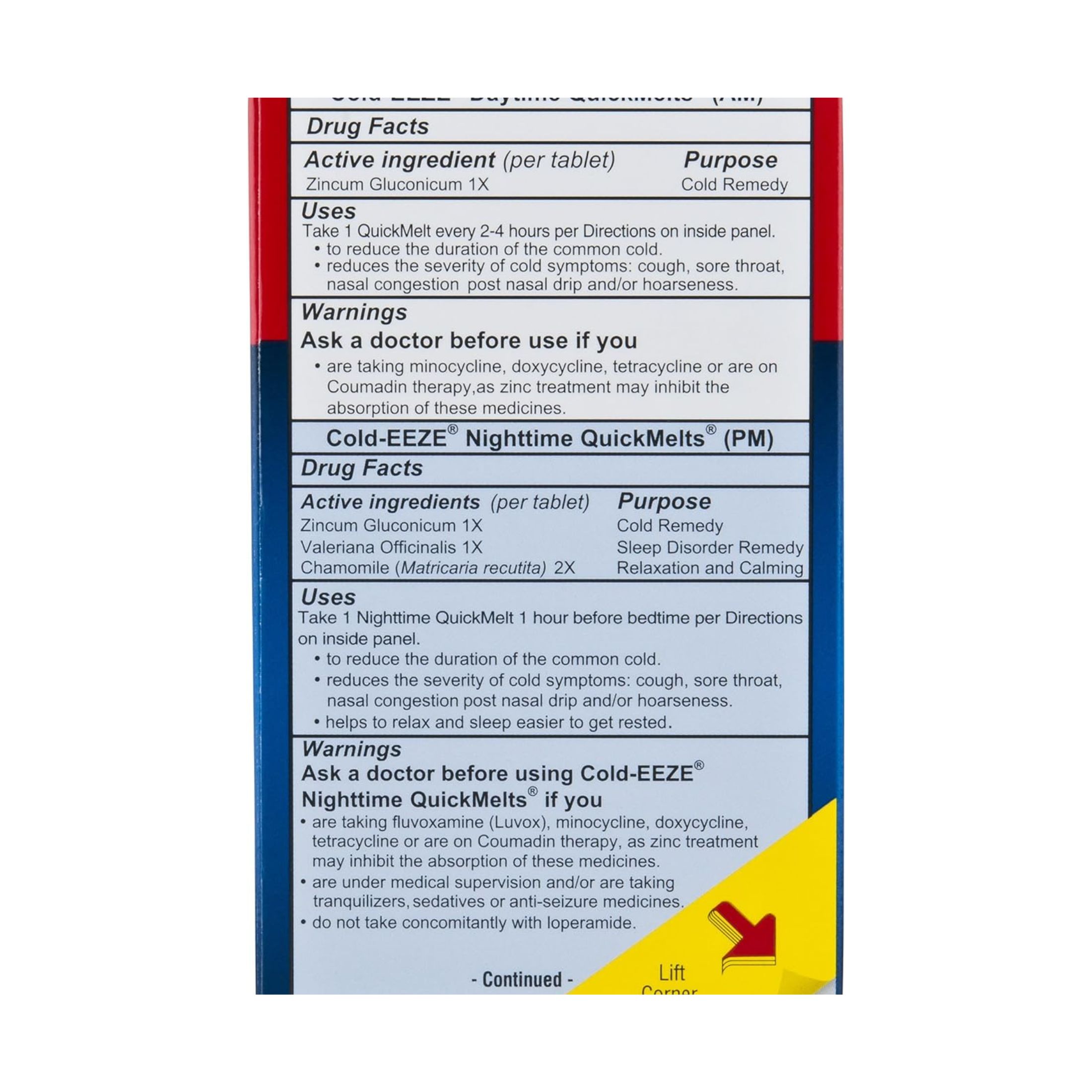 Cold-Eeze Zinc Gluconate Glycine, Daytime/Nighttime, QuickMelts, Natural Flavor Mixed Berry