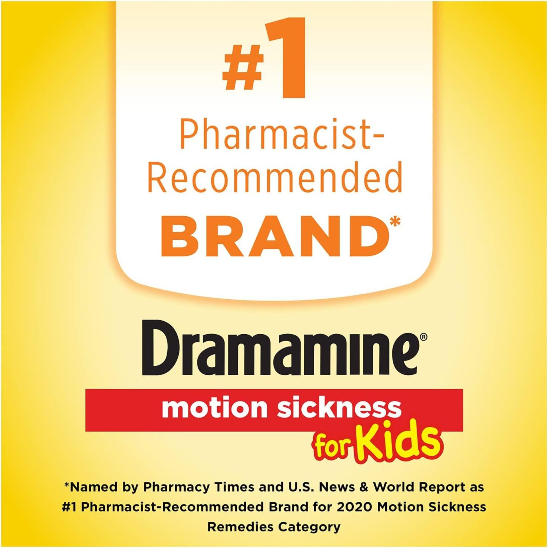 Dramamine Motion Sickness Relief, For Kids, Travel Case, Chewable Tablets, Grape Flavor