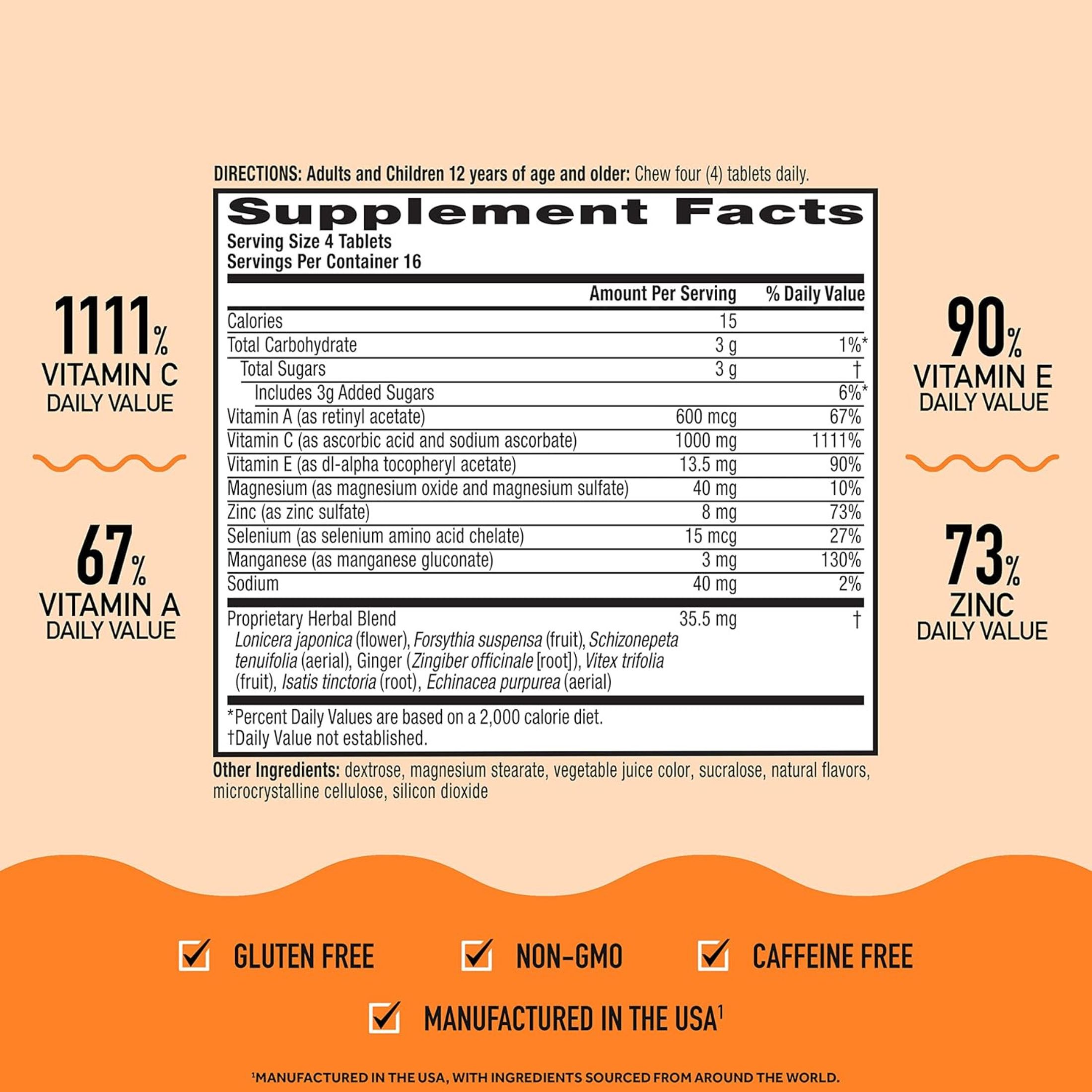 Airborne Original, Immune Support Supplement, Very Berry, 64 Chewable Tablets