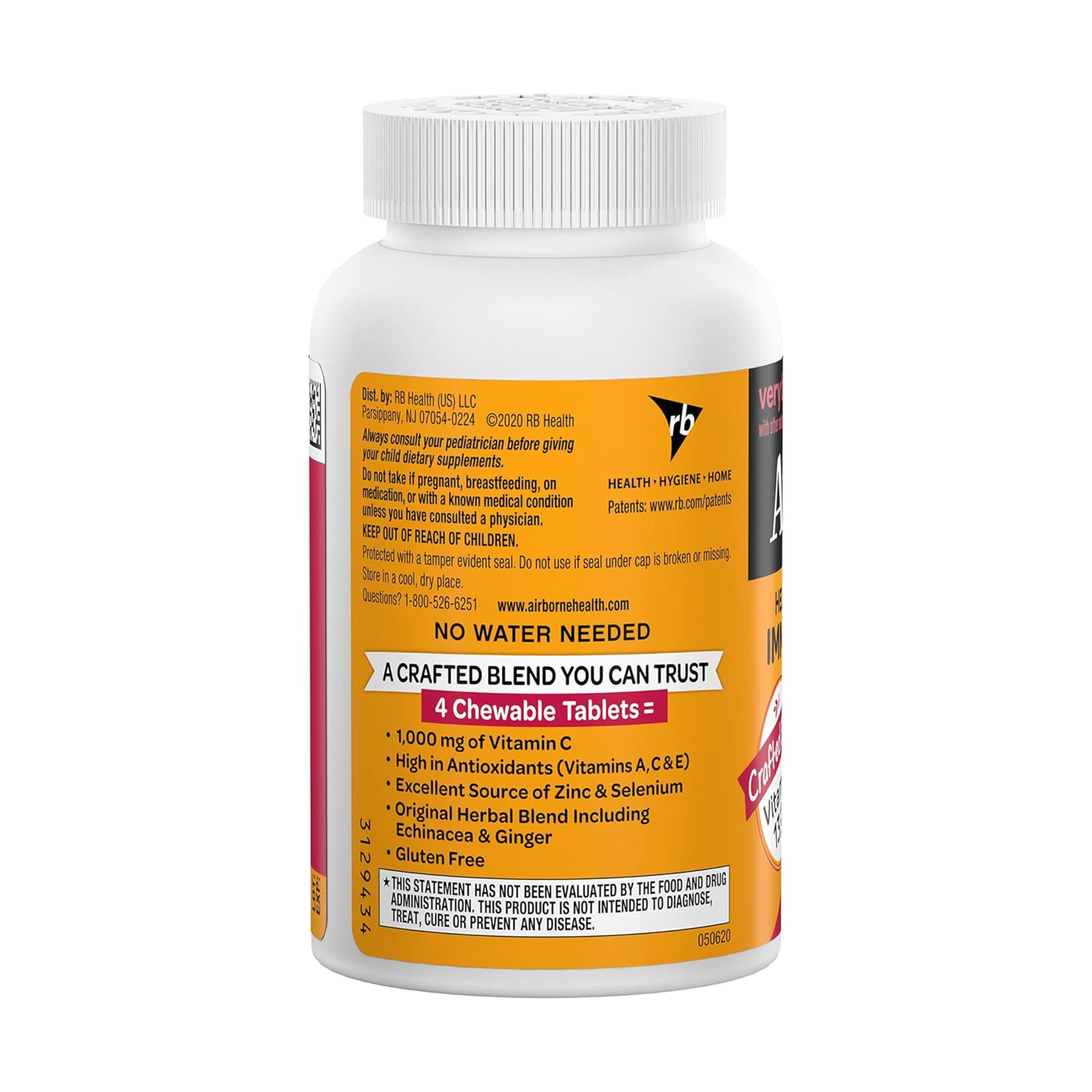 Airborne Original, Immune Support Supplement, Very Berry, 64 Chewable Tablets