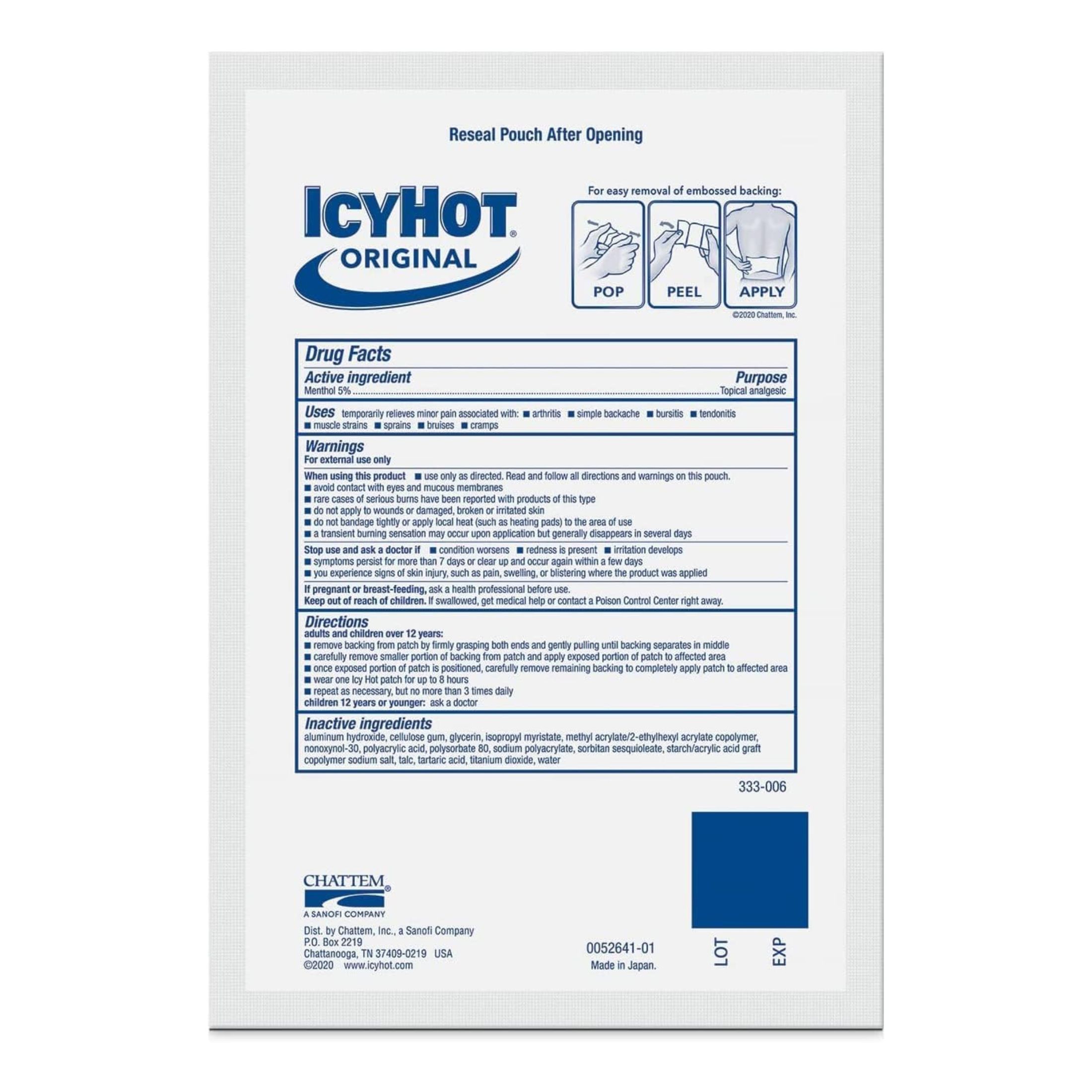 Icy Hot Advanced Pain Relief Large Patch