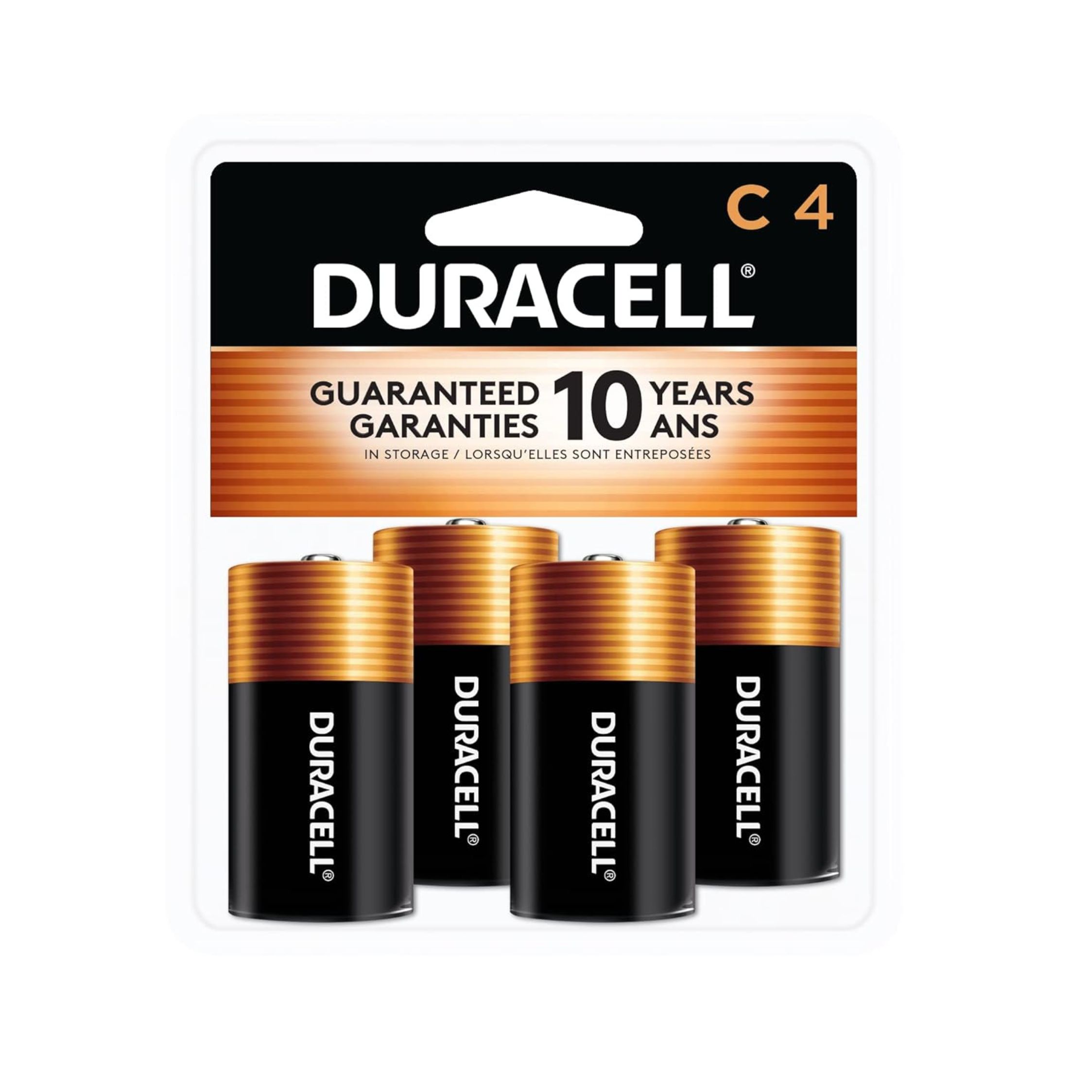 Duracell Coppertop C Batteries - 4 Pack Alkaline Battery