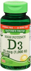 Nature's Truth High Potency Vitamin D3 1,000 IU Softgels