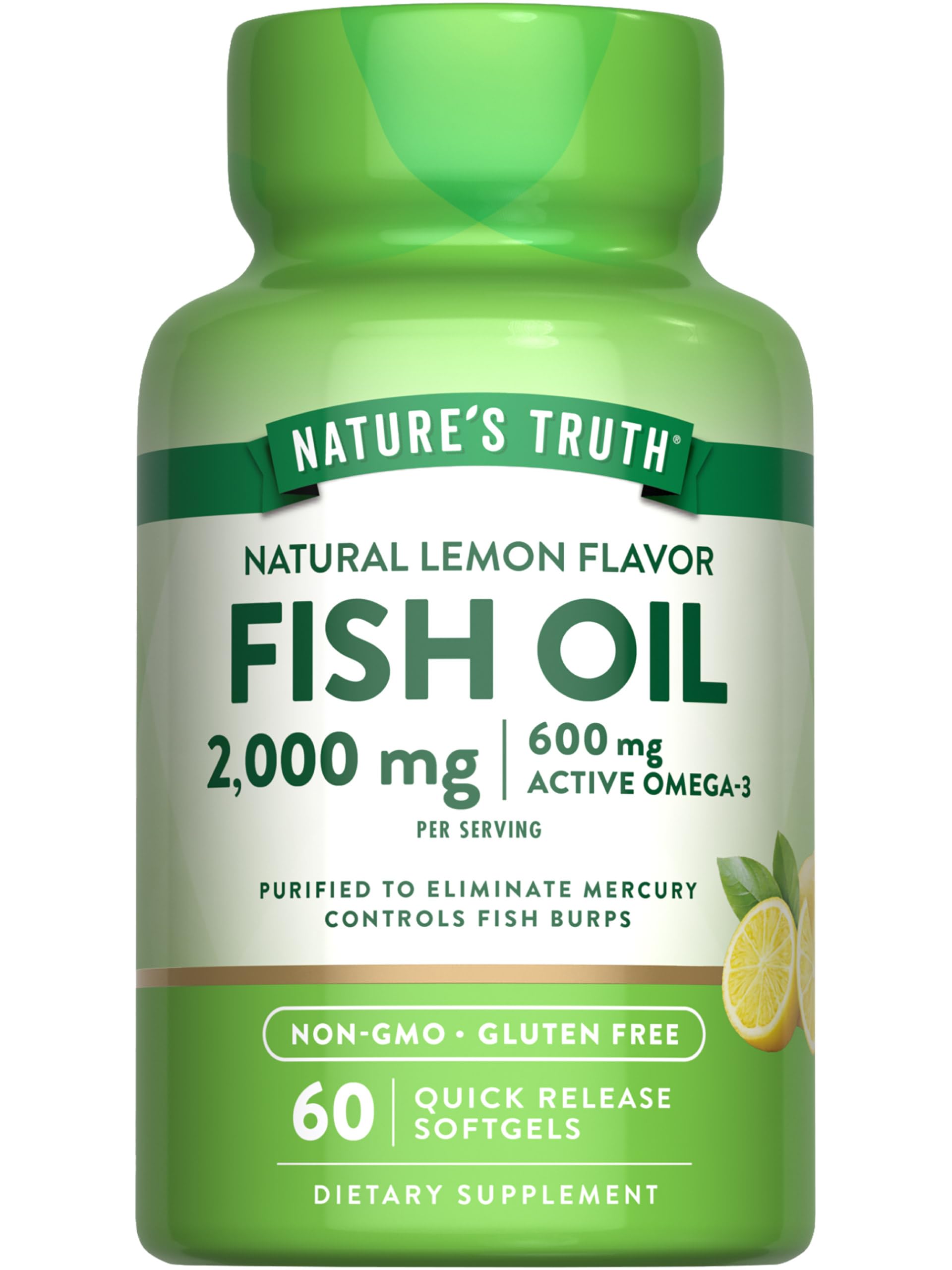 Nature's Truth Natural Lemon Flavor Fish Oil 1,000 Mg