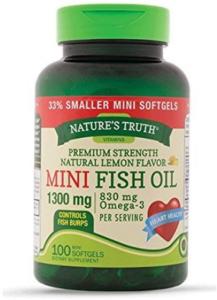Nature's Truth Mini Fish Oil, Premium Strength, 1340 Mg, Softgels, Natural Lemon Flavor