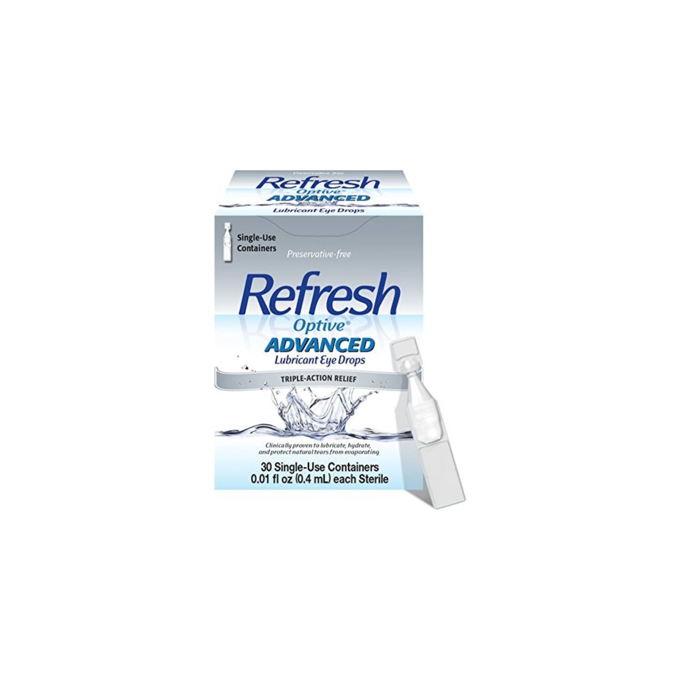Refresh Optive Advanced Lubricant Eye Drops Single Use Containers