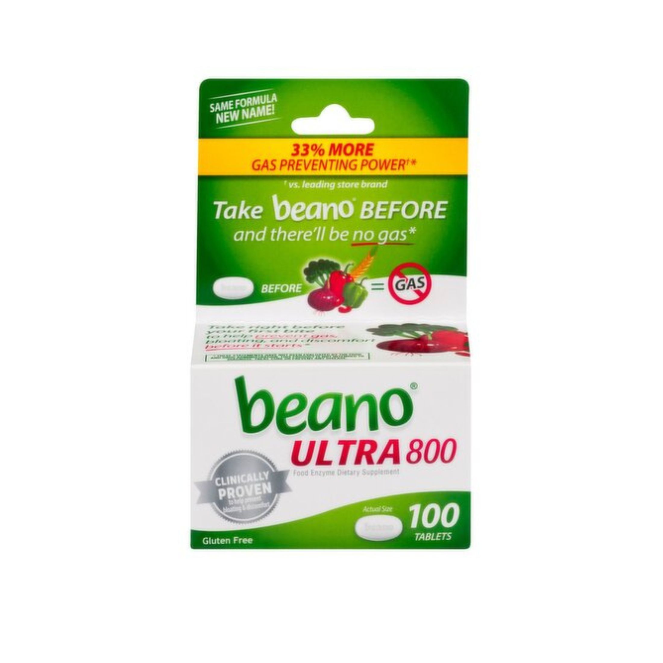 Beano Ultra 800 Tablets Food Enzyme Dietary Supplement