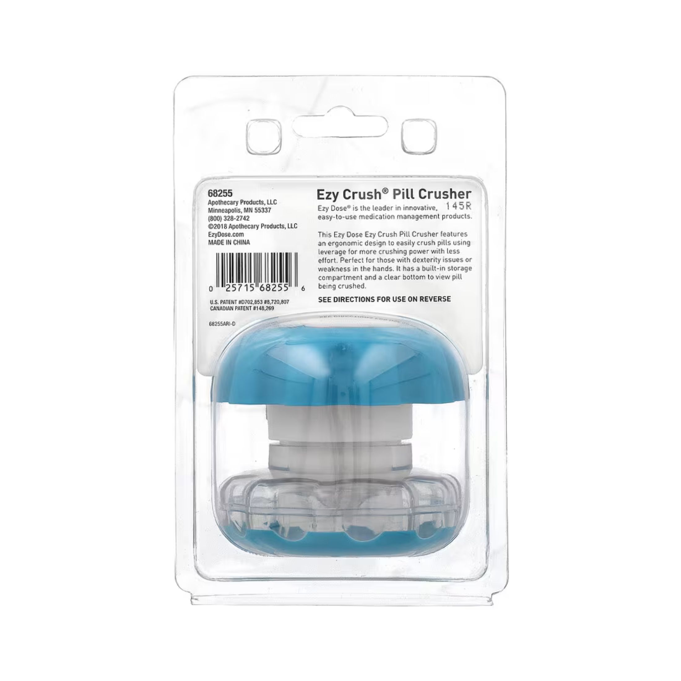 Ezy Dose Crush Pill Crusher Easy Grip Handle & Store Pills