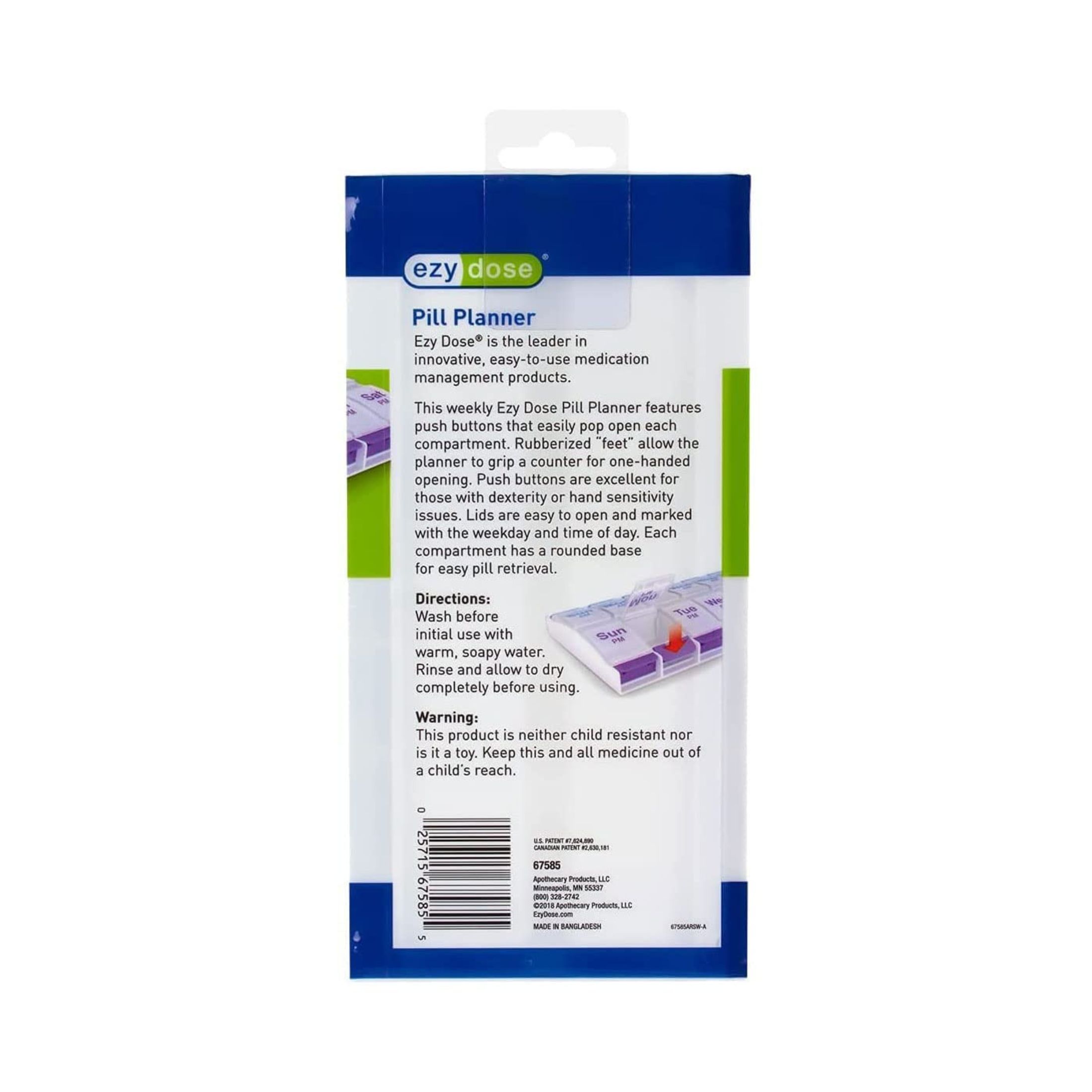 Apothecary Diabetic 7-Day Pill Reminder With Pen Holder #66976