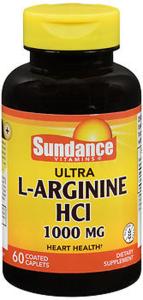 Sundance Ultra L-Arginine HCL Coated Caplets, 1000 Mg, 60 Tabs