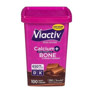 Viactiv Calcium Supplement Plus Vitamin D Soft Chews - Milk Chocolate - 100ct
