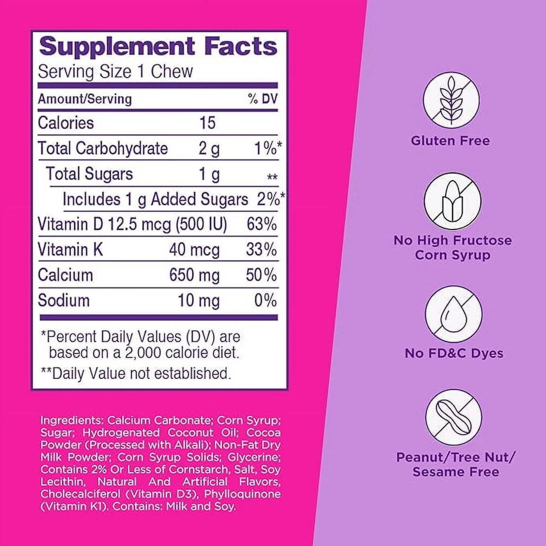 Viactiv Calcium Supplement Plus Vitamin D Soft Chews - Milk Chocolate - 100ct