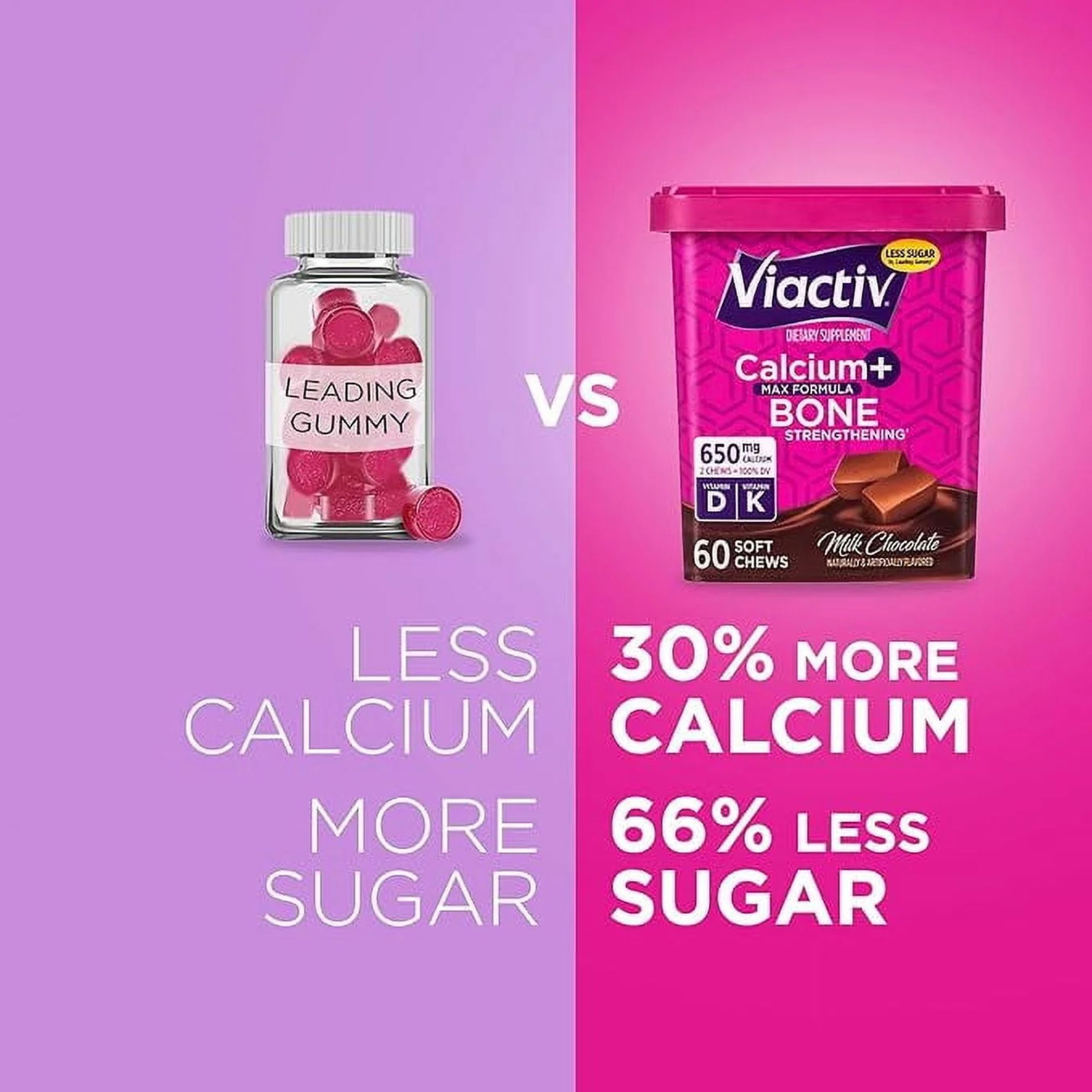 Viactiv Calcium Supplement Plus Vitamin D Soft Chews - Milk Chocolate - 100ct