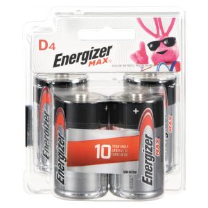 Energizer 4pk Max Alkaline D Cell Batteries