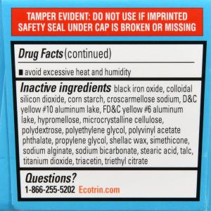 Ecotrin 81 Mg Low Strength Safety Coated Aspirin - 150 Tablets