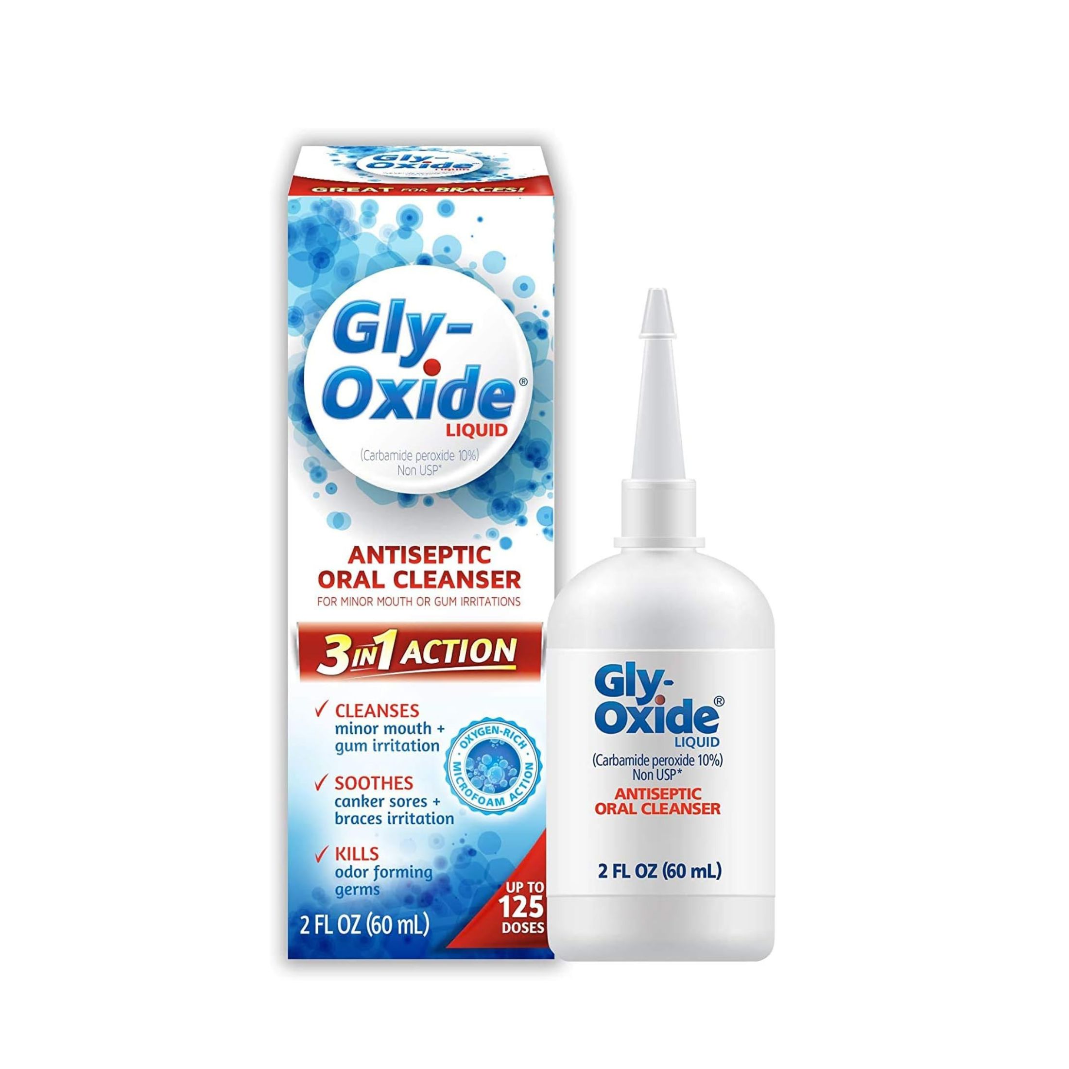 Gly-Oxide Oral Cleanser, Antiseptic, Liquid, 3 In1 Action 2 Fl Oz