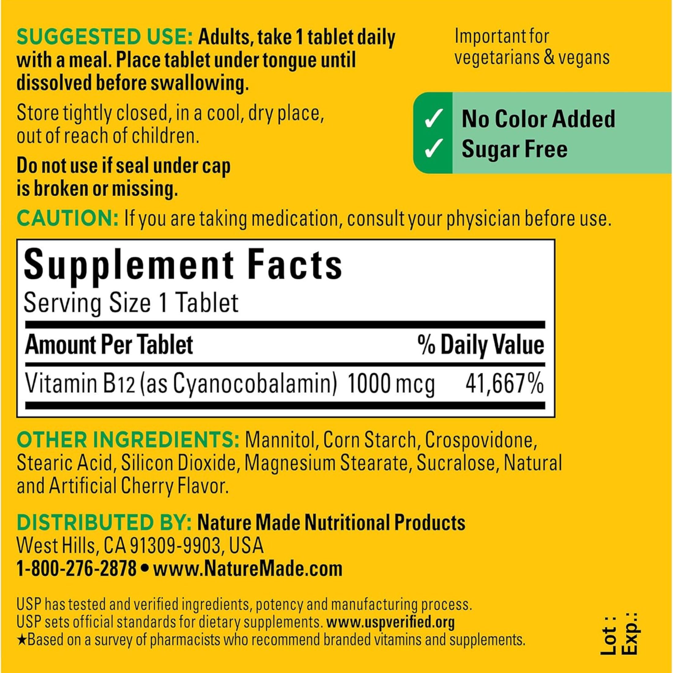 Nature Made Vitamin B12 1000 Mcg Time Release Tablets