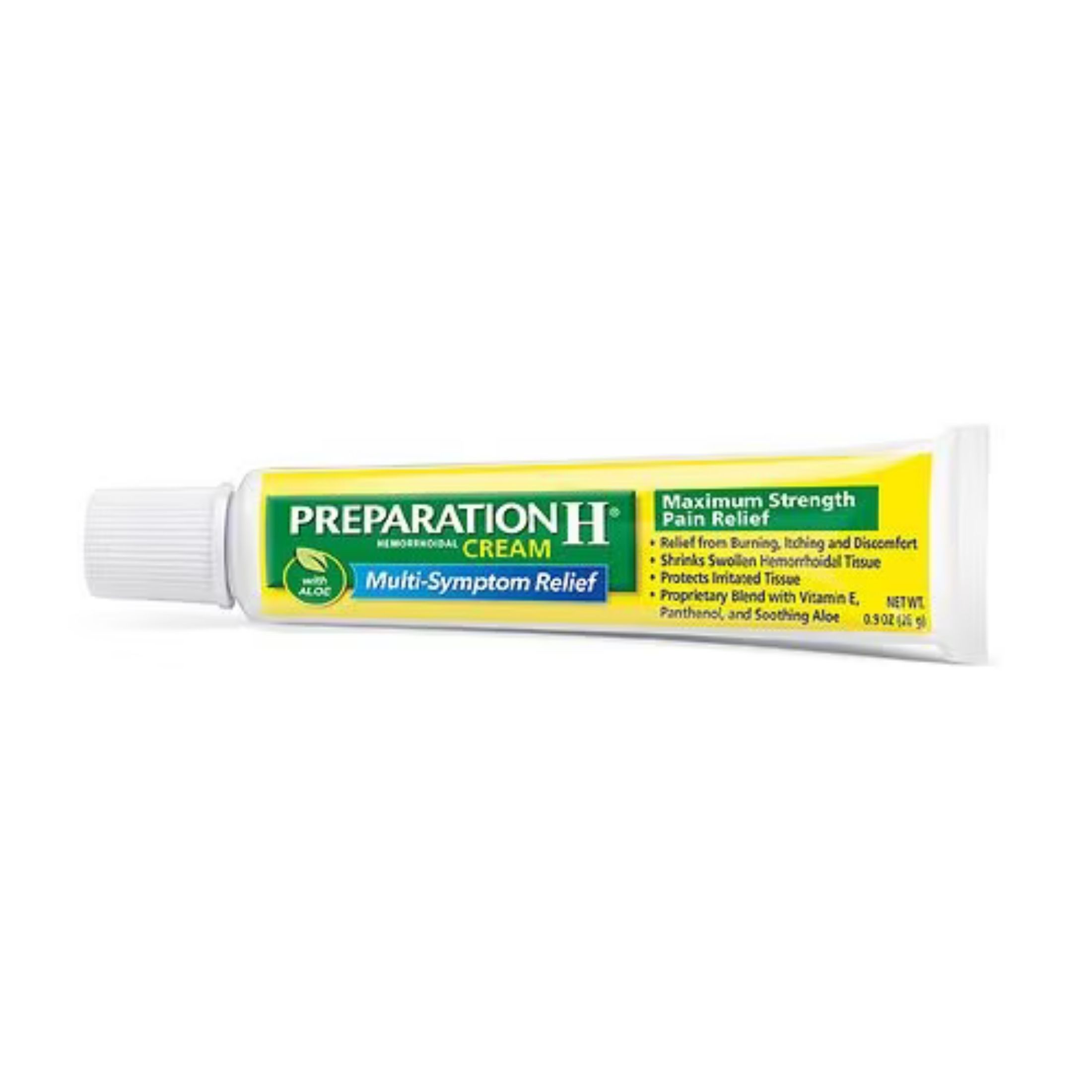 Preparation H Hemorrhoidal Cream, Maximum Strength Pain Relief, With Aloe 0.9 Oz
