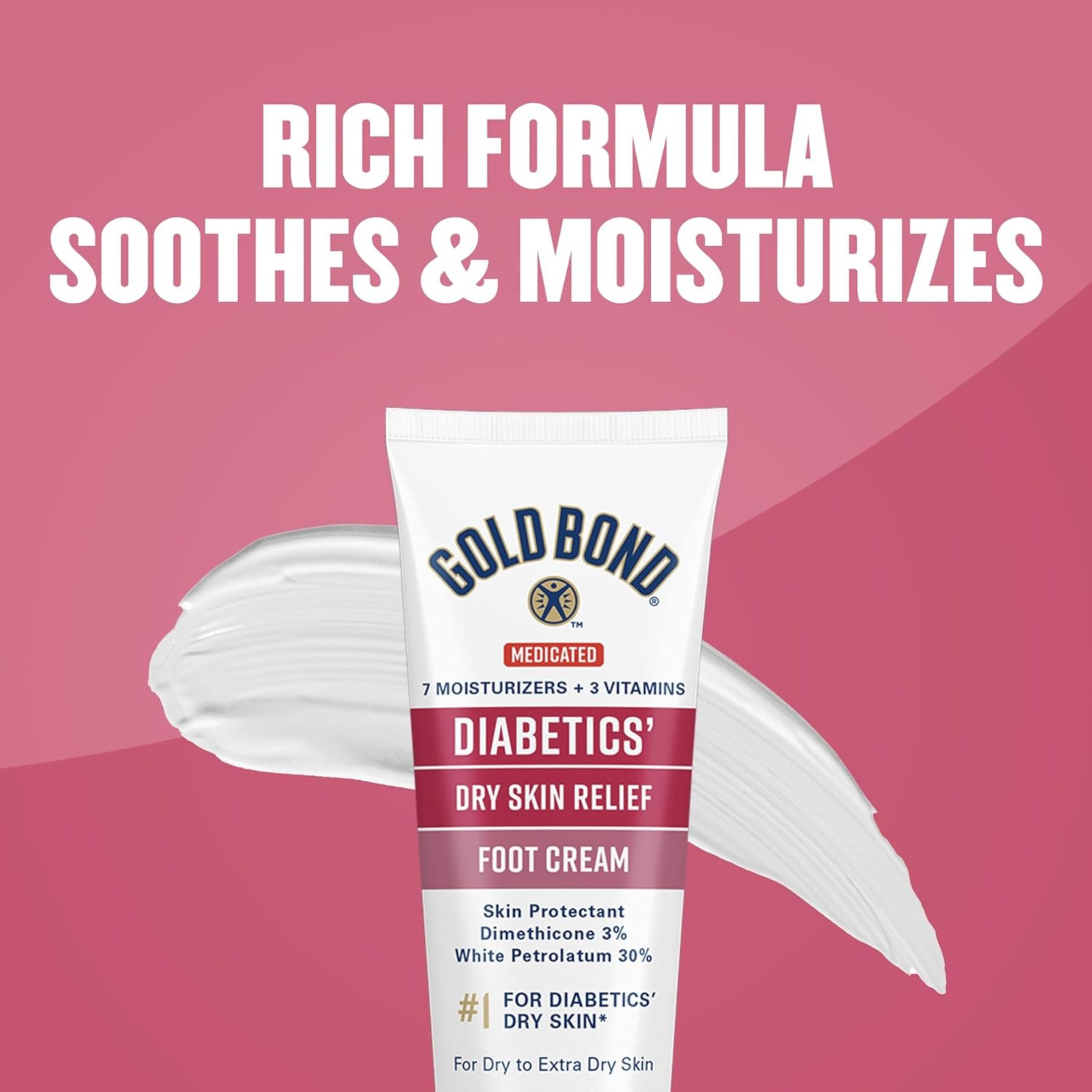 Gold Bond Ultimate Diabetic Dry Skin Relief Foot Cream - 3.4 Oz
