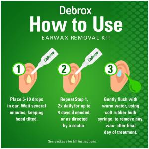 Debrox Earwax Removal Kit, Includes Drops And Ear Syringe Bulb, 0.5 Oz