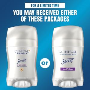 Secret Clinical Strength Advanced Solid Antiperspirant And Deodorant, Ooh-La-La Lavender Scent - 1.6 Oz